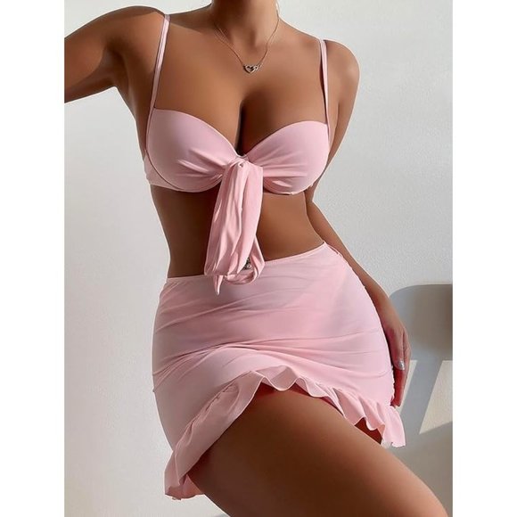 NWT Light Pink Swimsuit Hat Strappy High Heel Shoes Halloween Barbie Cos… - Picture 2 of 15